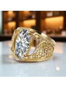 14k żółte złoto Cyrkonia Pierścionek Vintage vrc057y